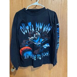 Vintage 1996 Tasmanian Devil Space Jam Looney Tunes Cartoon Long Sleeve large